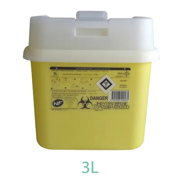 Collecteur à aiguilles DASRI rigide résistant (0.6L à 10L)